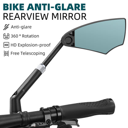 WEST BIKING YP0720045 Bicycle Anti-Dazzle Rearview Mirror Retractable Explosion-Proof HD Rear View Mirror for Bike, MTB