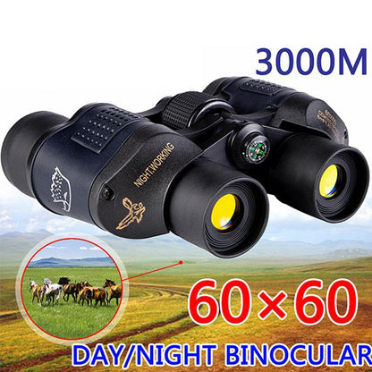 60x60 Night Vision 60X60 3000M HD Ultra-Clear Red Film Binoculars Telescope with Coordinates