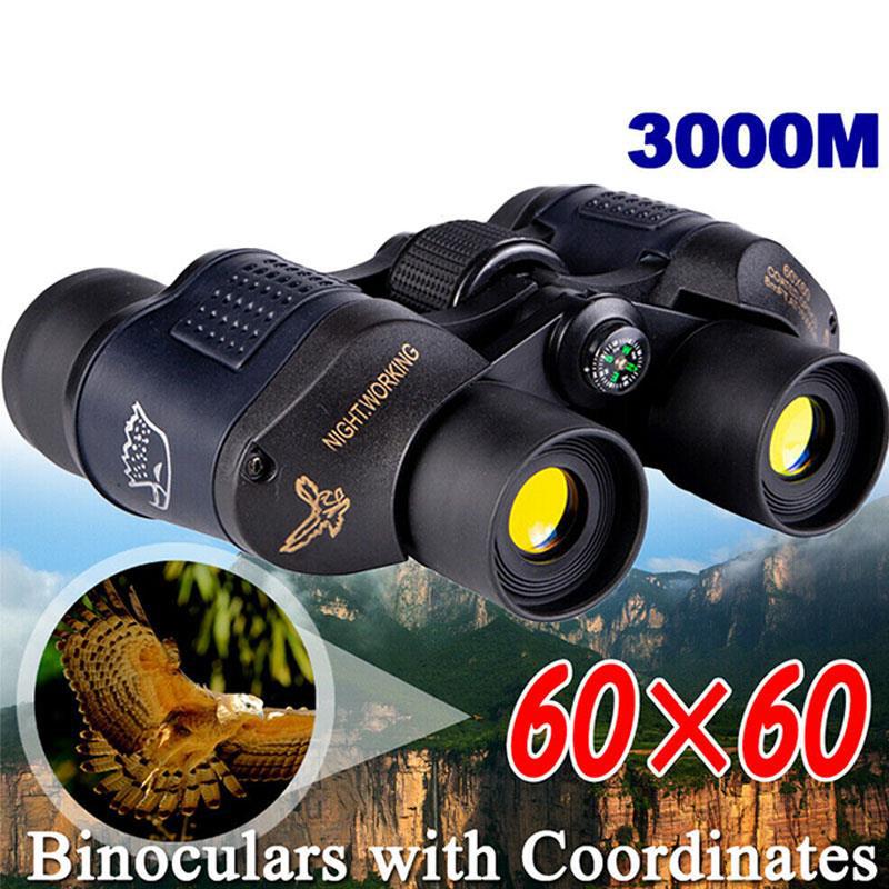 60x60 Night Vision 60X60 3000M HD Ultra-Clear Red Film Binoculars Telescope with Coordinates