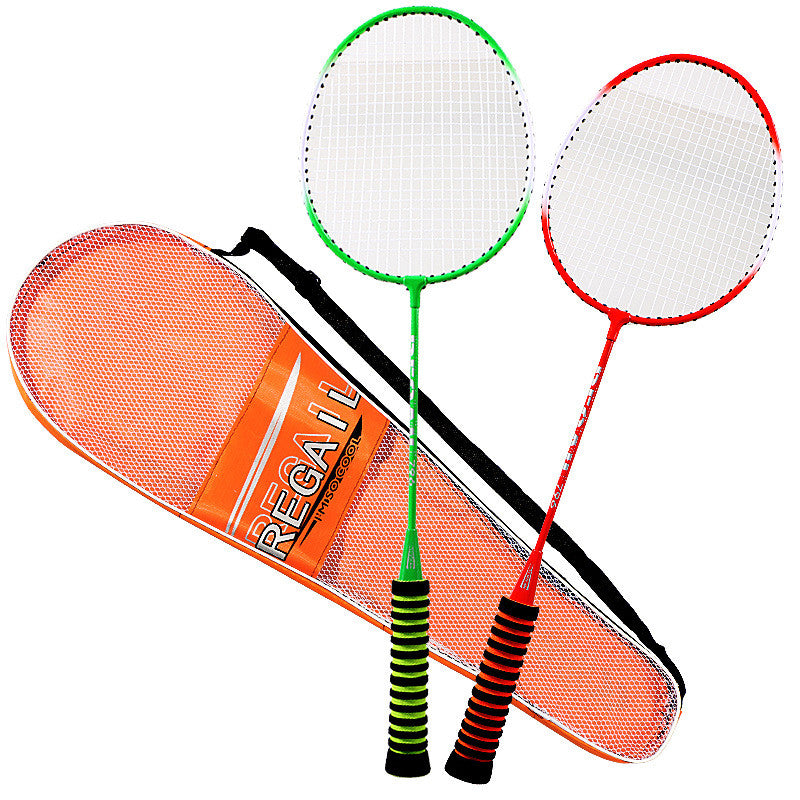 REGAIL 2Pcs Anti-slip Sponge Grip Racquets with 3 Badminton Balls Set Sports Equipment