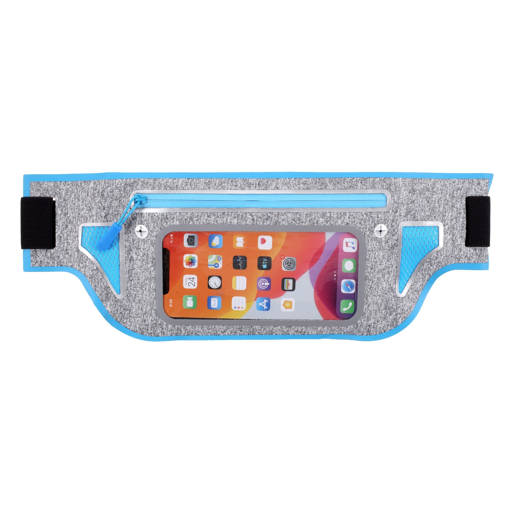 XL Sports Waist Pack Lycra Material Waist Bag for iPhone 12 Pro Max etc. Phone within 7-inch