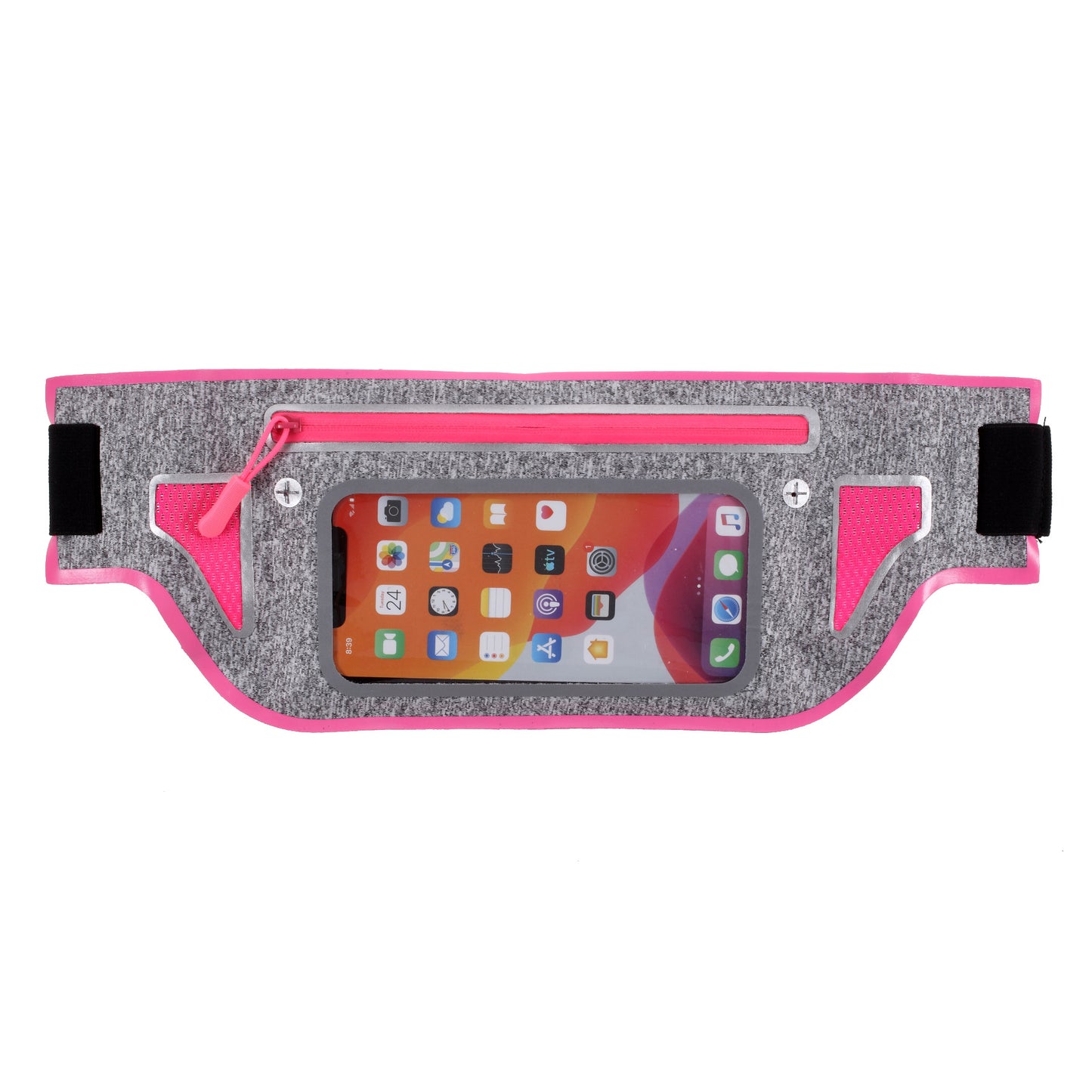 XL Sports Waist Pack Lycra Material Waist Bag for iPhone 12 Pro Max etc. Phone within 7-inch