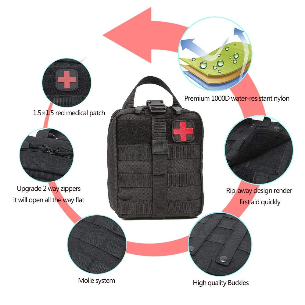 A87 Outdoor Equipment Oxford Cloth First-aid Kit Waterproof Tactical Medical Bag Waist Pouch for Climbing Camping