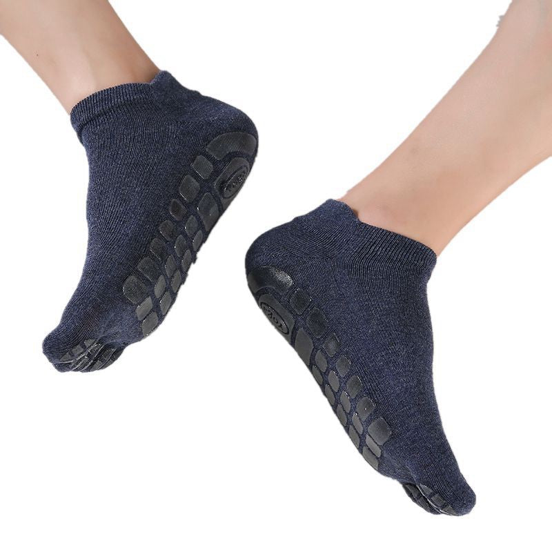 Men Non-slip Yoga Socks Fitness Toe Socks Breathable Low Calf Slipper Floor Socks