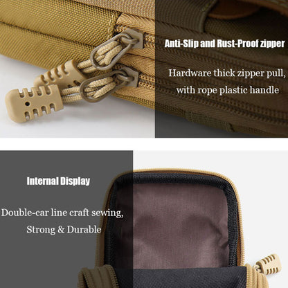 6.5-inch Horizontal Three Layer Outdoor Sports Tactical Mobile Phone Waist Pouch Belt Hanging Bag