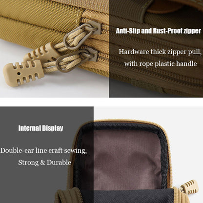 6.5-inch Vertical Multifunction Sports Tactical Mobile Phone Storage Pouch Dual Layer Waist Bag