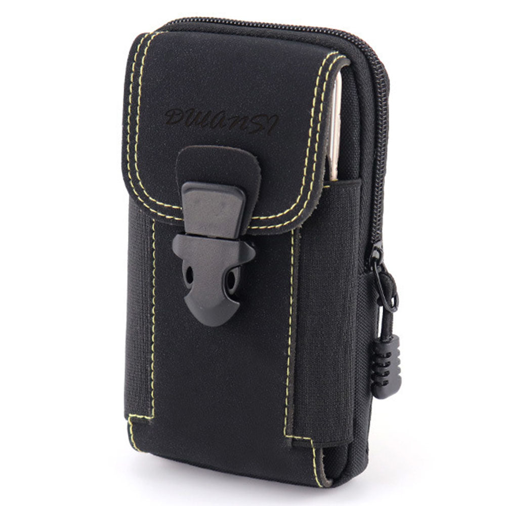 6.5-inch Vertical Multifunction Sports Tactical Mobile Phone Storage Pouch Dual Layer Waist Bag