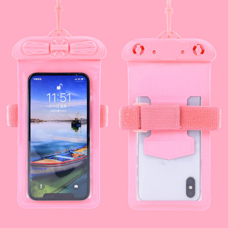 T-35N 5.2-6.44 Inches Cell Phone Bag Waterproof Universal Beach Pool Swimming Phone Pouch with Strap, Size L