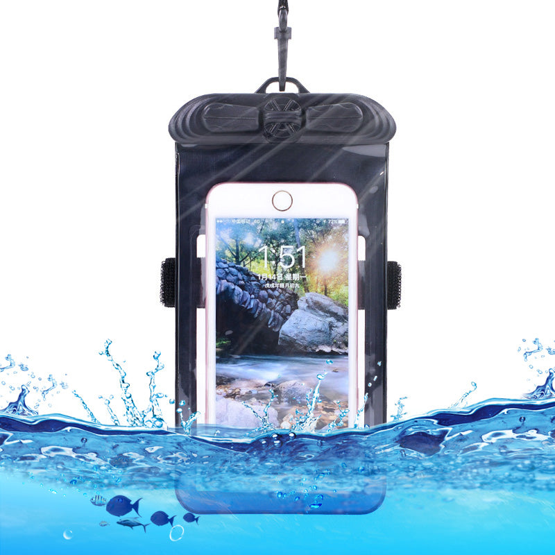 T-35N 5.2-6.44 Inches Cell Phone Bag Waterproof Universal Beach Pool Swimming Phone Pouch with Strap, Size L