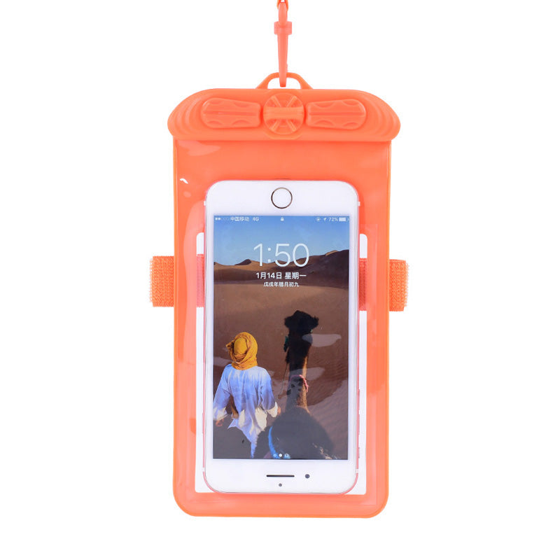 T-35N 5.2-6.44 Inches Cell Phone Bag Waterproof Universal Beach Pool Swimming Phone Pouch with Strap, Size L