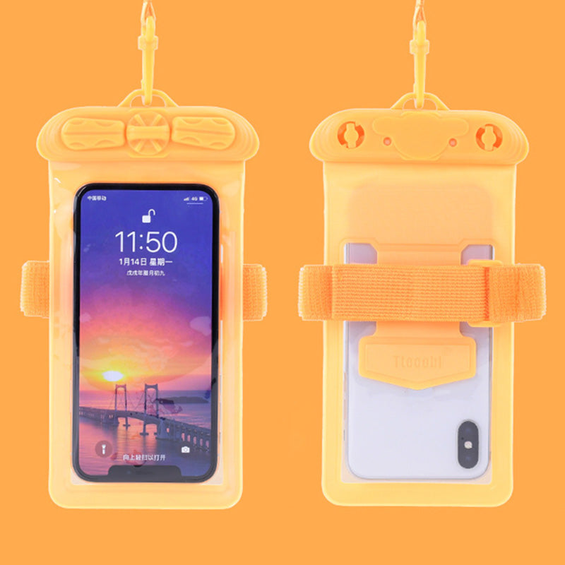 T-35N 5.2-6.44 Inches Cell Phone Bag Waterproof Universal Beach Pool Swimming Phone Pouch with Strap, Size L