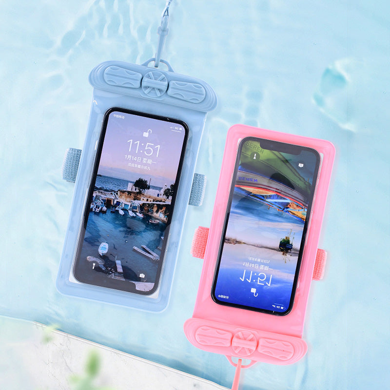 T-35N 5.2-6.44 Inches Cell Phone Bag Waterproof Universal Beach Pool Swimming Phone Pouch with Strap, Size L