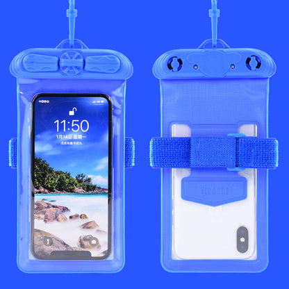 T-35N 5.2-6.44 Inches Cell Phone Bag Waterproof Universal Beach Pool Swimming Phone Pouch with Strap, Size L