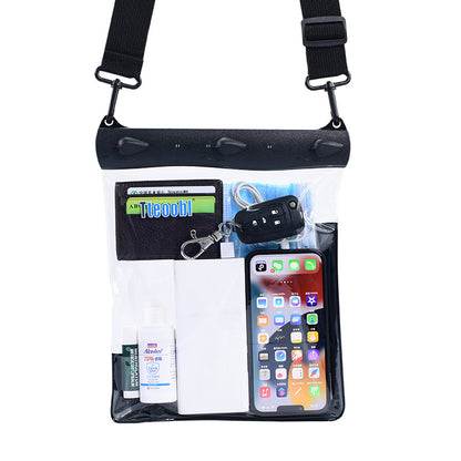 Large Capacity Waterproof Phone Pouch Diving Floating Protection Shoulder Bag Case with Clear Touch Screen Film