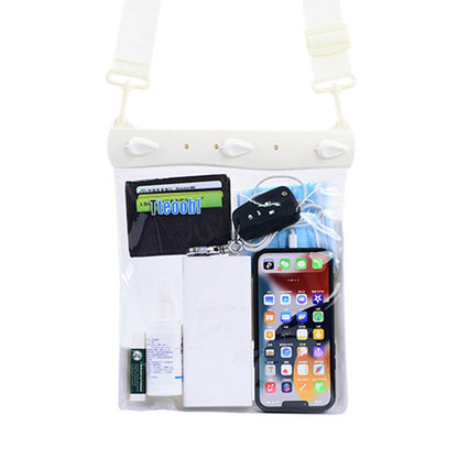 Large Capacity Waterproof Phone Pouch Diving Floating Protection Shoulder Bag Case with Clear Touch Screen Film