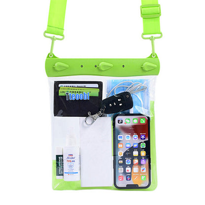 Large Capacity Waterproof Phone Pouch Diving Floating Protection Shoulder Bag Case with Clear Touch Screen Film