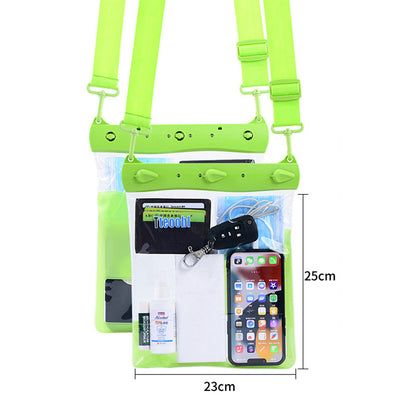 Large Capacity Waterproof Phone Pouch Diving Floating Protection Shoulder Bag Case with Clear Touch Screen Film