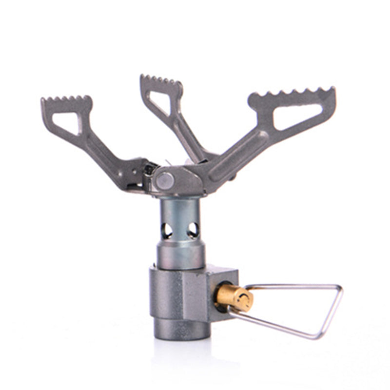 WSS-109 Camping Mini Stove Lightweight Portable Outdoor Titanium Gas Stove Foldable Spare Gas Stove for Hiking