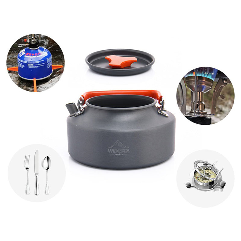 WIDESEA WSKT-11R 1.1L Camping Teapot Camp Water Cooking Tool Family BBQ Hiking Kettle (BPA-free, No FDA Certification)