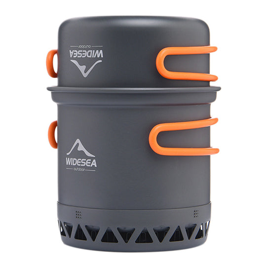 WIDESEA WSC-105 Camping Cookware Energy-gathering Ring Bottom Lightweight Pot for Backpacking Outdoor BBQ Hiking Picnic (BPA-free, No FDA Certified)