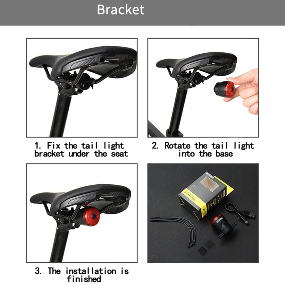 WOSAWE BCD-B-003 Bicycle Smart Brake Tail Light Waterproof Multi-Mode Small Bike Light Support USB Charging