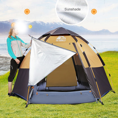 HEWOLF HW-Z1789 3-4 People Waterproof Hexagonal Automatic Tent Outdoor Camping Travel Tent