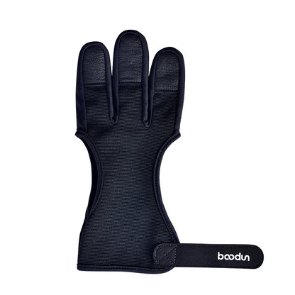 BOODUN 1280 3 Fingers Gloves Archery Guard Hand Protective Safety for Recurve Compound Bow Shooting Crossbow Slingshot Hunting