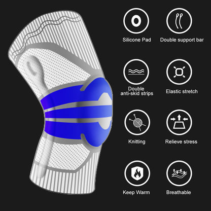 KYNCILOR AB058 Breathable Knee Support Brace Silicone Kneecap for Running Riding Basketball 1/Pc Elastic Knitted Knee Protective Pads