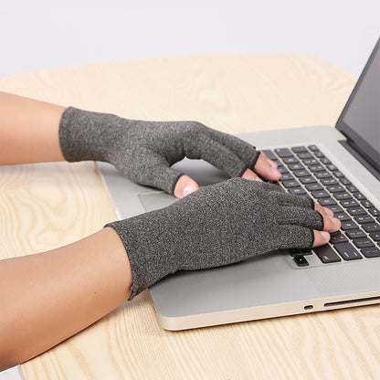 KYNCILOR A0045 One Pair Compression Arthritis Gloves Men's Women's Fingerless Gloves Hand Protector Gloves for Computer Typing and Daily Work Relieve Pain from Rheumatoid, RSI, Carpal Tunnel