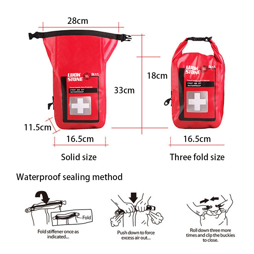 LUCKSTONE 5L First Aid Kit Case Portable Waterproof Emergency Kit Bag for Outdoor Travel