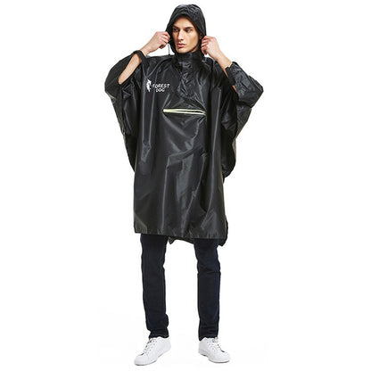 FOREST DOG Men Women Outdoor Camping Hiking Rain Poncho Reflective Raincoat