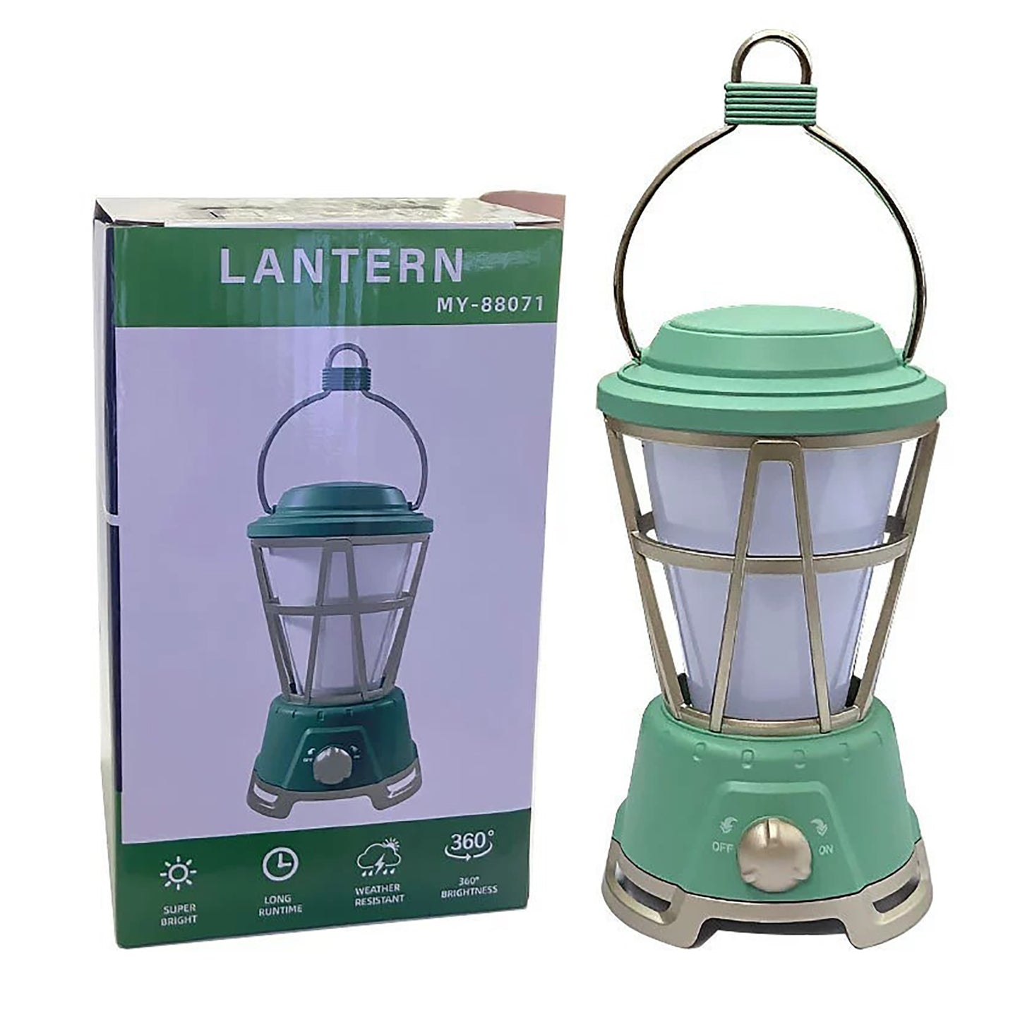 MY-88071 Retro LED Lamp Portable Outdoor Camping Lantern Light USB Rechargeable Solar Charging Tent Light Decorative Garden Lamp