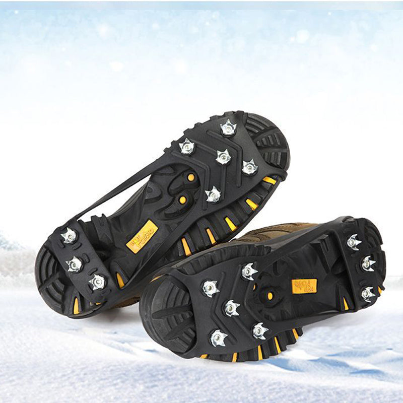 1 Pair 8 Steel Stud Ice Gripper Spikes for Shoe Anti-slip Climbing Snow Crampons Cleats Claws Grips Boots Cover, Size M