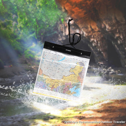 AYXSEE Outdoor Waterproof Camping Hiking Map Bag Transparent PVC Map Protection Seal Pouch