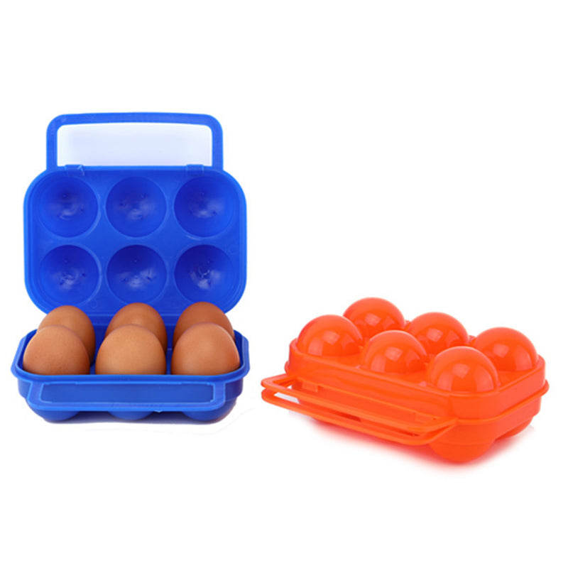 Outdoor Camping Picnic Eggs Case 6 Grids Egg Storage Box Portable Egg Holder Container Kitchen Organizer (BPA Free, No FDA Certificate)