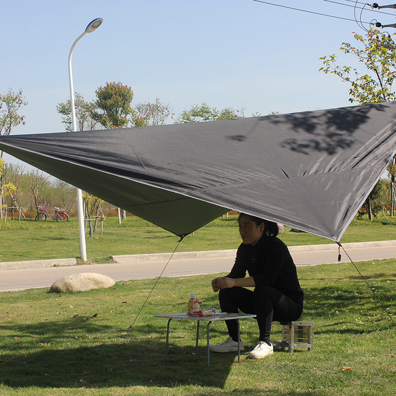 TM-075 Waterproof Tent Tarp Silver Coated Outdoor Camping Awning Tarp Rainfly Sun Shelter