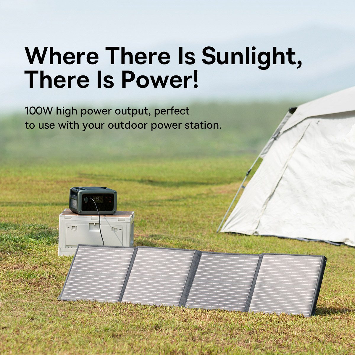 BASEUS 100W High Power Energy Stack Solar Panel Outdoor Waterproof Power Charger with Kickstand