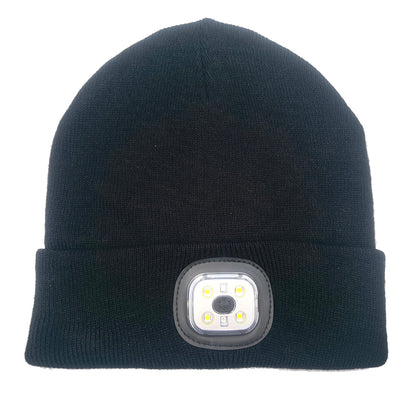 Outdoor 4 LED Warm Cap Winter Knitted Hat with Lights for Hiking Fishing Cycling, Running