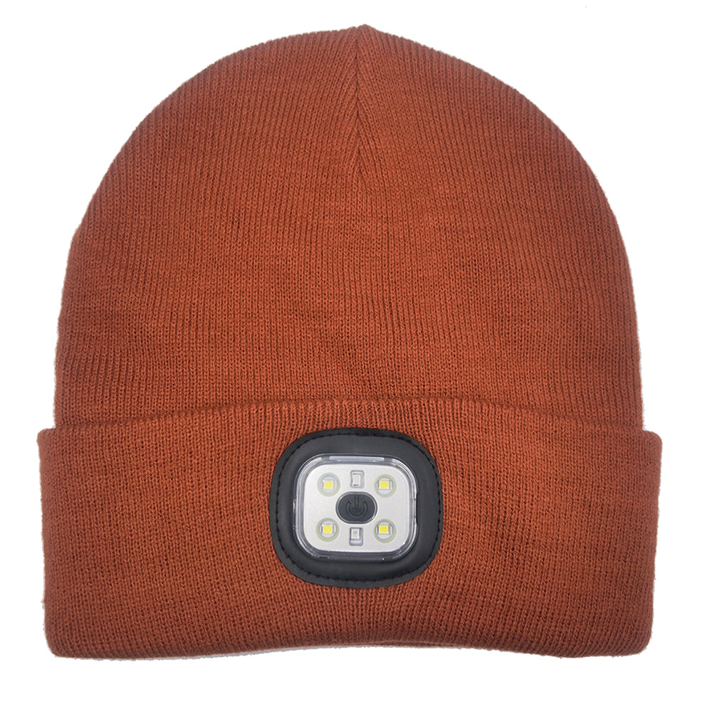 Outdoor 4 LED Warm Cap Winter Knitted Hat with Lights for Hiking Fishing Cycling, Running