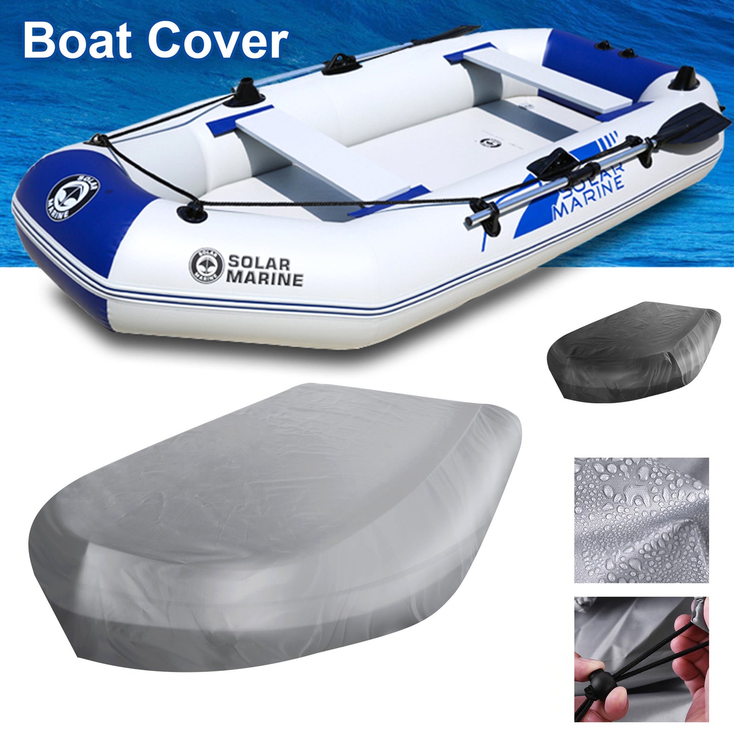 230x165x46cm V Shape Waterproof Marine Boat Cover 210D Oxford Cloth Inflatable Boat Cover