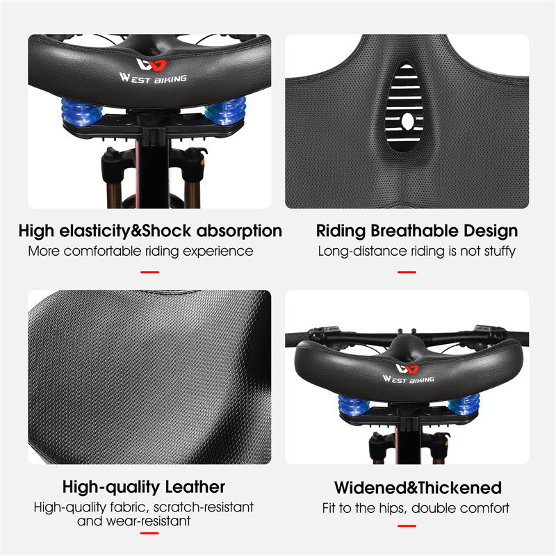 WEST BIKING YP0801125 Shockproof Breathable Mountain Bike MTB Road Bicycle Large Saddle Seat Cushion