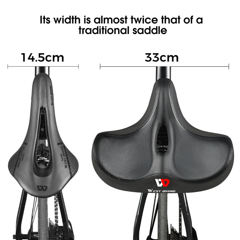 WEST BIKING YP0801125 Shockproof Breathable Mountain Bike MTB Road Bicycle Large Saddle Seat Cushion