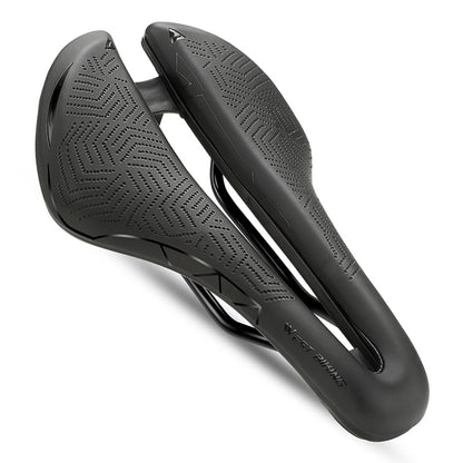 WEST BIKING YP0801136 Ultralight Road Bike Saddle Hollow Seat Cushion Waterproof Leather Cycling Saddle