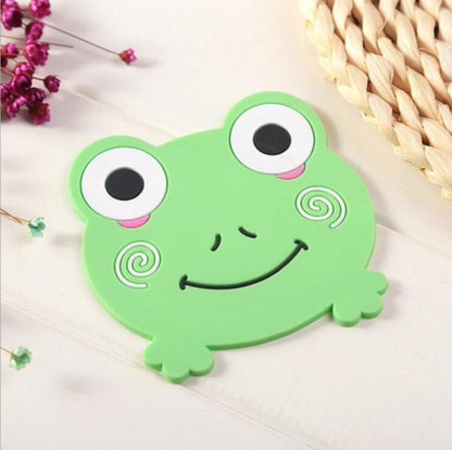 D06 Cute Cartoon Animal Shape Dining Table Silicone Coaster Coffee Tea Cup Mat Heat-resistant Pad Kitchen Decor