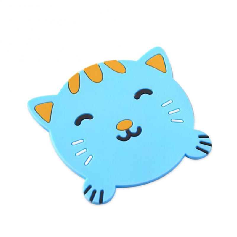 D06 Cute Cartoon Animal Shape Dining Table Silicone Coaster Coffee Tea Cup Mat Heat-resistant Pad Kitchen Decor