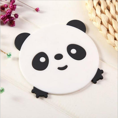 D06 Cute Cartoon Animal Shape Dining Table Silicone Coaster Coffee Tea Cup Mat Heat-resistant Pad Kitchen Decor