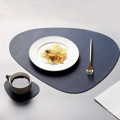 CDY002 PVC Leather Heat Insulation Placemats Bowl Coaster Kitchen Non-Slip Tableware Pad Table Mat, Size L