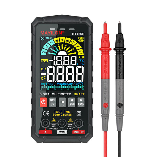 MAYILON HT126B Handheld Digital Multimeter High-Precision Auto Smart Anti-Burning Universal Meter with Digital Display for AC / DC Voltage (without Battery)