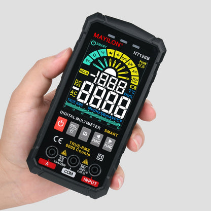 MAYILON HT126B Handheld Digital Multimeter High-Precision Auto Smart Anti-Burning Universal Meter with Digital Display for AC / DC Voltage (without Battery)