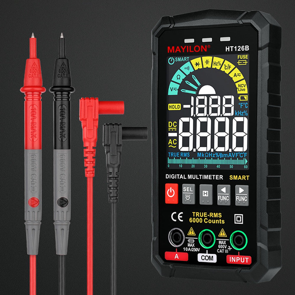 MAYILON HT126B Handheld Digital Multimeter High-Precision Auto Smart Anti-Burning Universal Meter with Digital Display for AC / DC Voltage (without Battery)